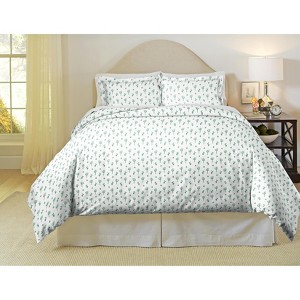 Pointehaven 180 GSM 100% Soft Cotton Super Heavy Weight Flannel Printed Oversized Duvet Set - 1 of 3