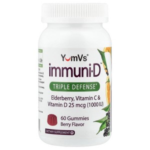 ImmuniD Elderberry Gummies by YumVs | Triple Defense Vitamins with Sambucus Elderberry, Vitamin C & Vitamin D | Complete Immune System Support for - 1 of 4