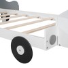 Twin Size Car-Shaped Platform Bed Twin Bed With Storage Shelf Decorative Support Wheels Platform Bed Easy Assembly Bed Frame For Kids Bedroom - 4 of 4