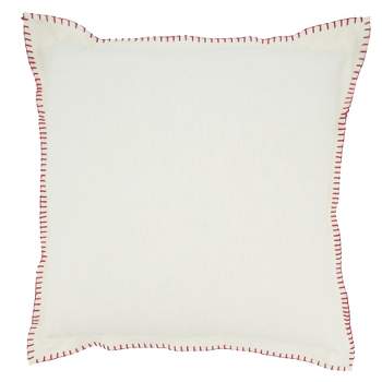 Saro Lifestyle Celena Collection Whip Stitched Flange Design Throw Pillow, White, 20"x20"