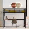 Twin Size Loft Bed with Desk and Metal Grid - 3 of 4