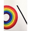 12"x12" 'Love' Embroidered Pride Square Throw Pillow Rainbow/Cream - Edie@Home: Chic Faux Linen, Soft Velvet Back - 2 of 4