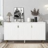 65" TV Stand with Three Doors and Adjustable Shelves for TVs up to 70", Sideboard Cabinet with Metal Legs for Living Room - 3 of 4