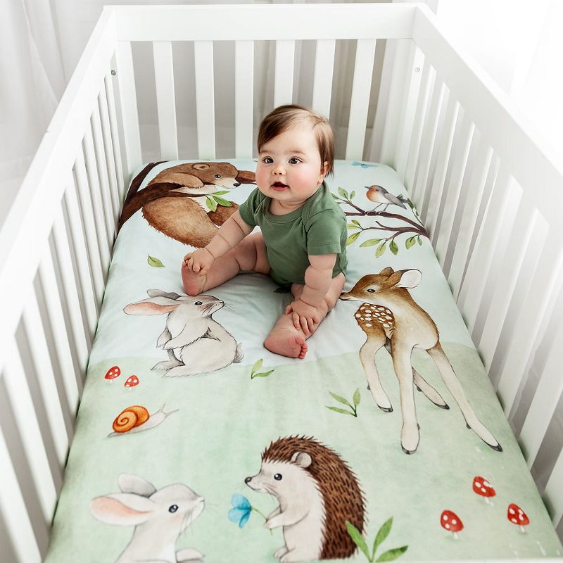 Rookie Humans Enchanted Forest 100% Cotton Fitted Crib Sheet., 3 of 5