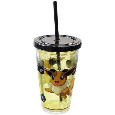 Just Funky Pokemon Eevee 18oz Carnival Cup w/ Floating Confetti Pokeballs