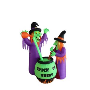 A Holiday Company LED Prelit Inflatable Witches w/ Cauldron - 6 ft. - 1 of 1