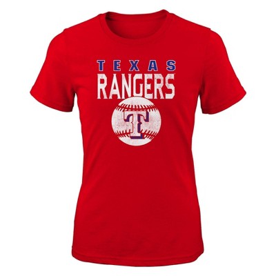 Texas Rangers T Shirt / Girl's Large (14} Black & Pink