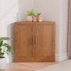 MAYEERTY Modern Solid Wood Double Doors Corner Storage Cabinet Efficient Storage for Home Cornei Libing Room Beige - 3 of 4
