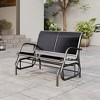 2-Person Outdoor Glider Bench, Patio Double Swing Rocking Chair Loveseat w/Powder Coated Steel Frame for Backyard Garden Porch - 3 of 4