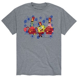 Men's - SpongeBob SquarePants - Patrick Mr.Krabs Bikini Bottom Bubble Bowl Band Short Sleeve Graphic T-Shirt - 1 of 4