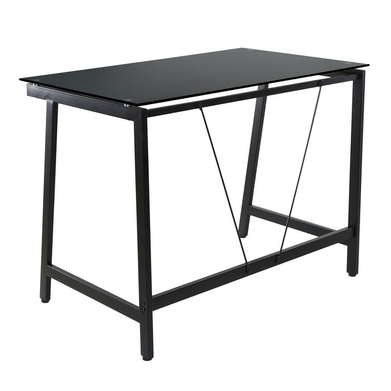 Contemporary Glass Writing Desk, Steel Frame - Onespace, 3 of 11