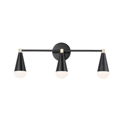 Maxim Lighting Lovell 3 - Light Vanity in  Black/Satin Brass