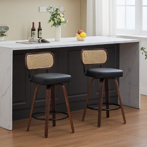 NicBex Set of 2 Bar Stools for Kitchen Island,Swivel Counter Bar Stools with Walnut Bentwood Frame,Bar Chairs for Dining Rooms,Kitchens - 1 of 4