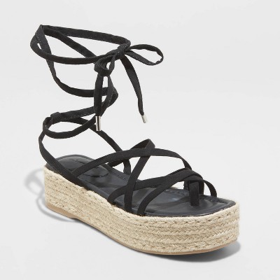 tie up platform sandals