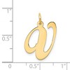 Black Bow Jewelry 14k Yellow Gold, Ella Collection, LG Fancy Script Initial Pendant A-W - 3 of 4