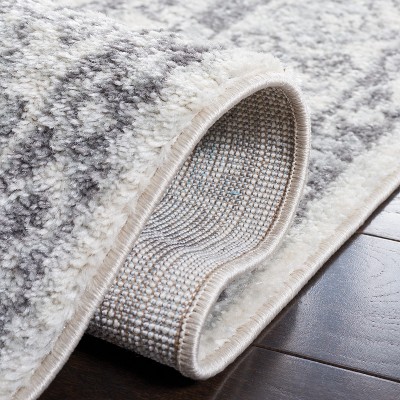 Ivory Squared Boho-Chic Hand-Knotted Area Rug - 6'7"