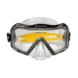 Hawaii Divers Tri View Adult Snorkel Mask - Black/Yellow - 1 of 2