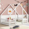 YOOCOZZ Full Size Wood House-Shaped Floor Bed with Safety Guardrails - 2 of 4