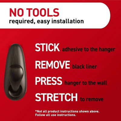 Large Oil Rubbed Bronze Metal Hooks with Adhesive Strips
