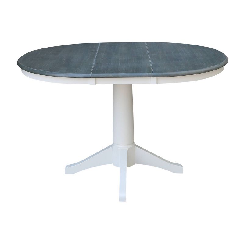 36&#34; Valerie Round Extendable Dining Table with 4 Chairs White/Heather Gray - International Concepts, 5 of 9
