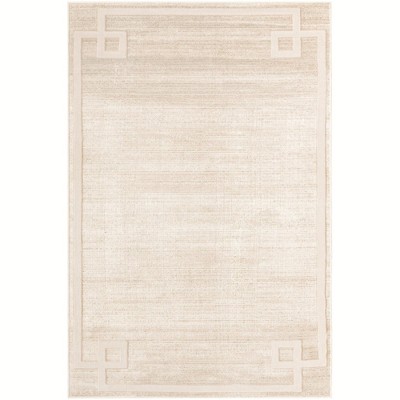 Manhattan Sophisticate Beige 4' x 6' Geometric Synthetic Area Rug