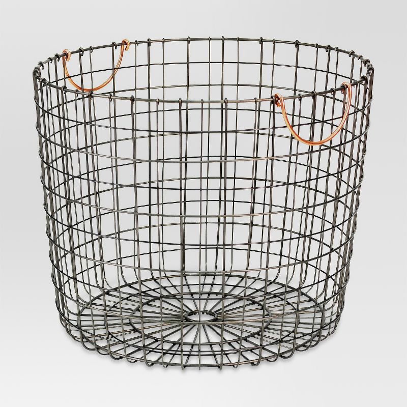 Extra Large Round Wire Decorative Storage Bin with Handles Copper - Threshold&#8482;, 1 of 8