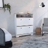 NicBex Shoe Cabinet with 2 Flip Drawers and Open Storage Shelf Modern Freestanding Shoe Organizer with Wooden Top for Entryway,Hallway - 2 of 4