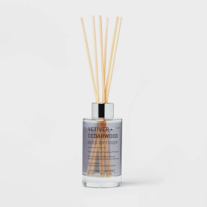 100ml Glass Reed Diffuser Vetiver &#38; Cedarwood Brown - Threshold&#8482;, 3 of 4