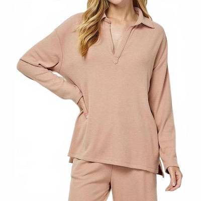 Women's Collared Fleece Long sleeve top - SEE AND BE SEEN M