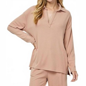Women's Collared Fleece Long sleeve top - SEE AND BE SEEN M - 1 of 3