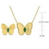EVERLY JEWELRY | Yellow Plated Sterling Silver 2/5ct TGW Created Emerald Butterfly Earrings and Necklace Set - 17 in - 2 of 4