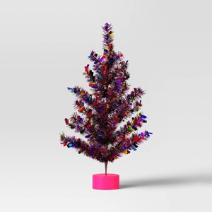 Christmas Metal Mini Tree Shiny Multicolor Tinsel - Wondershop™ - 1 of 3