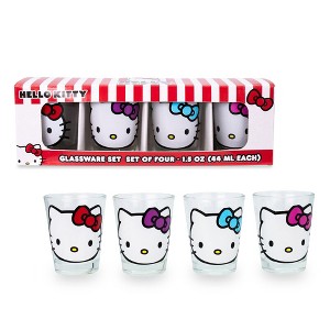 Silver Buffalo Sanrio Hello Kitty Faces 1.5-Ounce Mini Shot Glasses | Set of 4 - 1 of 4