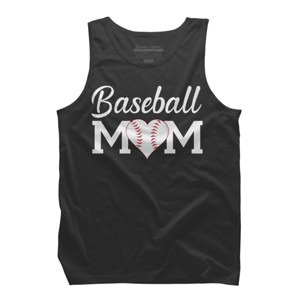 Men's Design By Humans Baseball Mom Heart By shirtpublic Tank Top - 1 of 2