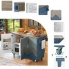 Kitchen Island, with Storage Rack, Drawers, Spice Rack & Towel Rack, for Dining, Kitchen & Barbecue - 3 of 4
