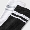 Girls' 2pk Striped Mid Crew Socks - art class™ Black/White - 3 of 3