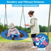 Infans Tree Swing Saucer, Flying Saucer Swing with 2 Carabiners, Adjustable Hanging Ropes, Waterproof Oxford Fabric, Blue-Rocket Pattern - 4 of 4