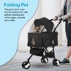 BestMassage Pet Stroller 3/4 Wheels Dog Stroller 3-in-1 Multifunction Dog Cat Jogger Stroller with Large Storage Basket Removable Pet Carrier - image 3 of 4