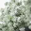 16"H & 11"H Sullivans Artificial Flocked Pine Christmas Tree Set of 2, Green-White, Indoor Christmas Decor - 2 of 3