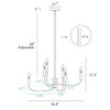 LNC Astrideer 6-Light 26.8" Candle Modern Large Chandelier, Polished Gold - 3 of 4