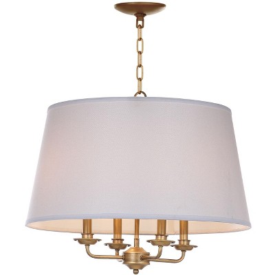 Kimball 22-inch Gold and White Adjustable Glass Pendant Light