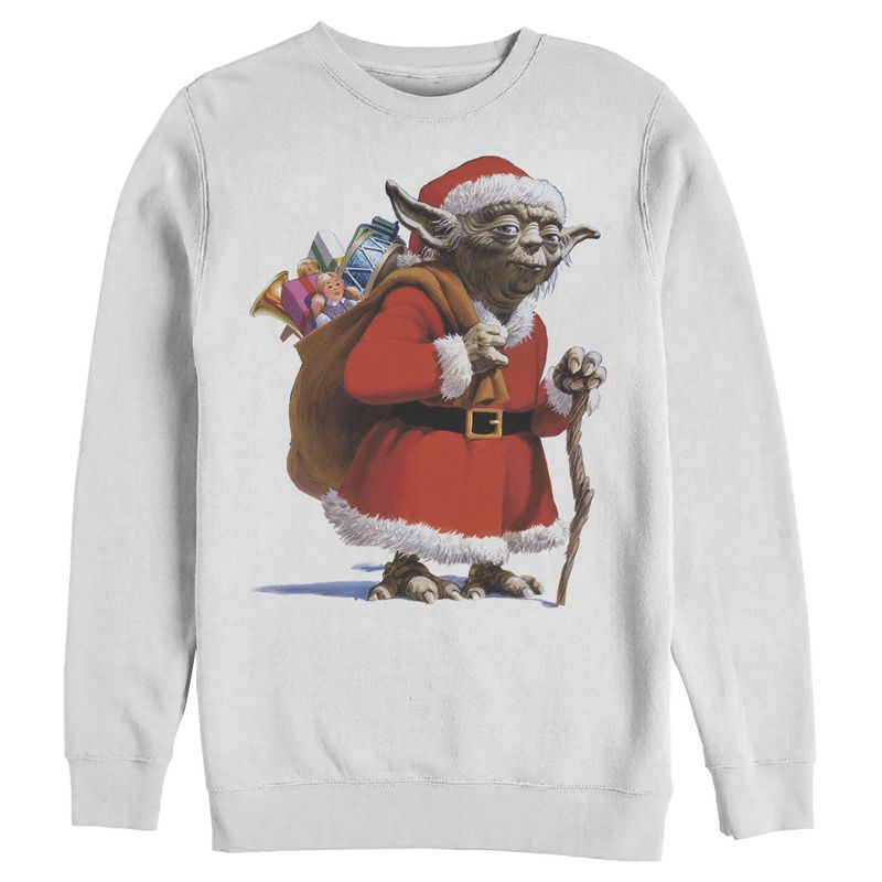 Men's Star Wars Christmas Santa Yoda Sweatshirt, 1 of 4