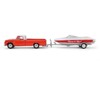 1967 Dodge D-100 Pickup Truck Red with White Top with Boat and Trailer "Hitch & Tow" 1/64 Diecast Model Cars by Greenlight - 2 of 4