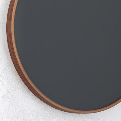 Rustic Brown Round Magnetic Chalkboard with Pine Wood Frame