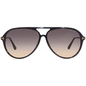 Tom Ford Samson TF 909 01B Unisex Aviator Sunglasses Shiny Black 62mm - 1 of 2