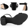 Perphy Women's Faux Velvet Ankle Buckle Strap High Chunky Heels Sandals - 3 of 4