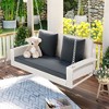 Whisen 2-Person Wicker Hanging Porch Swing Rattan Swing Bench with Chains, Cushion and Pillow - 2 of 4
