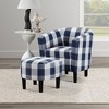 Breighton Home Take a Seat Churchill Accent Chair with Ottoman in Blue Gingham - 2 of 4