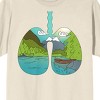 Sunny Days Mountain Graphic in Lungs Shape Adult Natural Short Sleeve Crew Neck Tee - 2 of 3