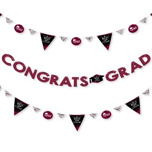 Big Dot of Happiness Maroon Grad - Best is Yet to Come -  Burgundy Letter Banner Decoration - 36 Banner Cutouts and Congrats Grad Banner Letters - 1 of 4
